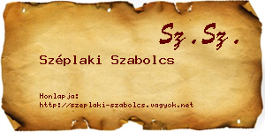 Széplaki Szabolcs névjegykártya